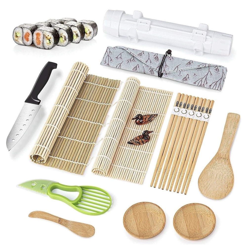 Sushi Making Kit, All in One Sushi Roller Set Maker Kit with Bamboo Rolling Mat